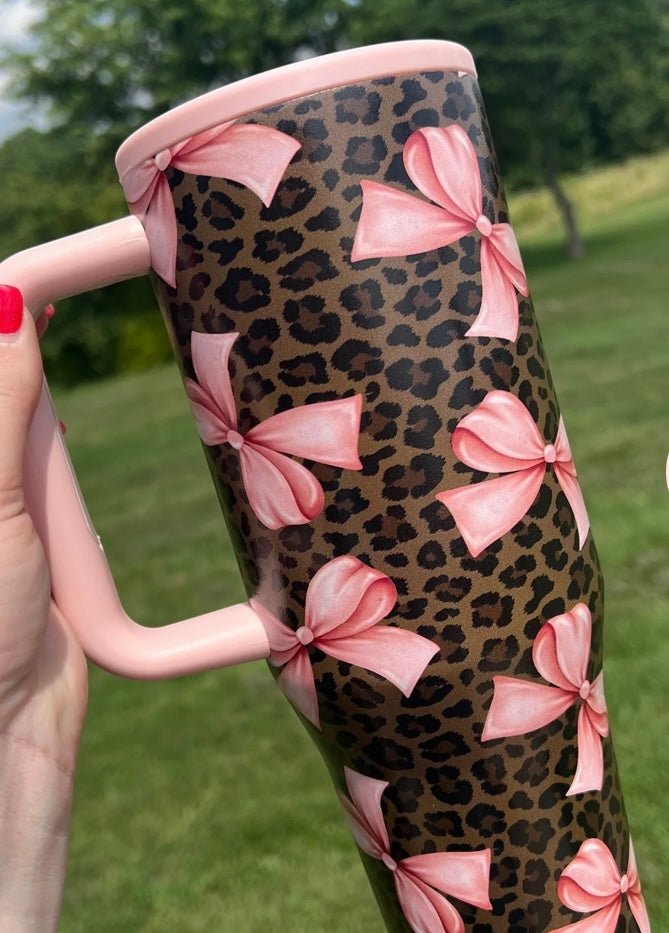 Leopard Bow Tumbler