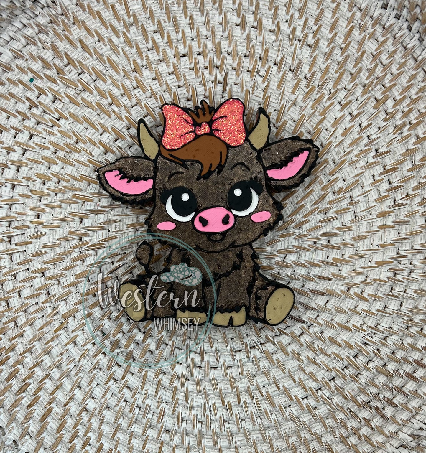 Baby Cow with Bow Freshie