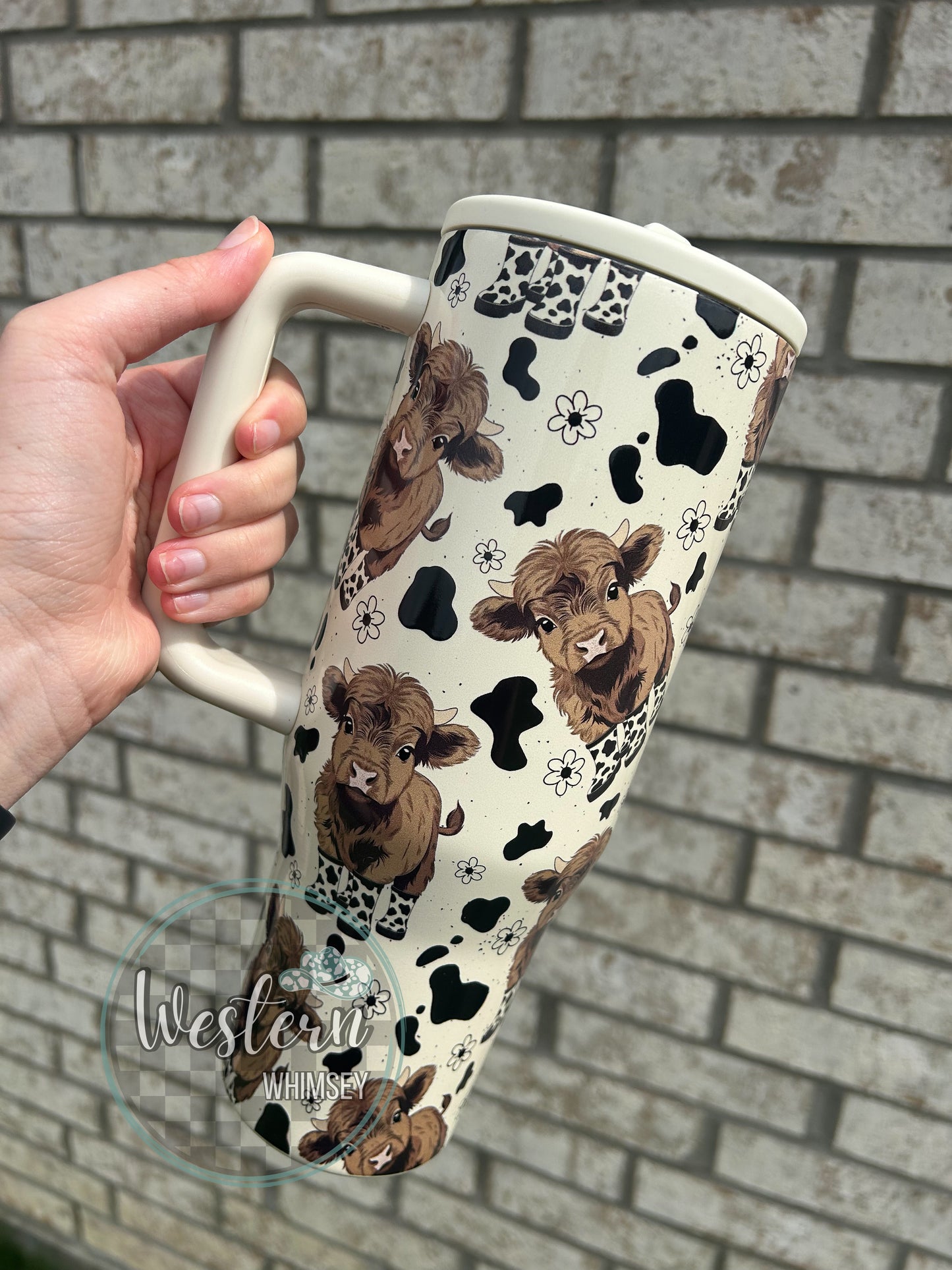 Cow Print Highland Tumbler