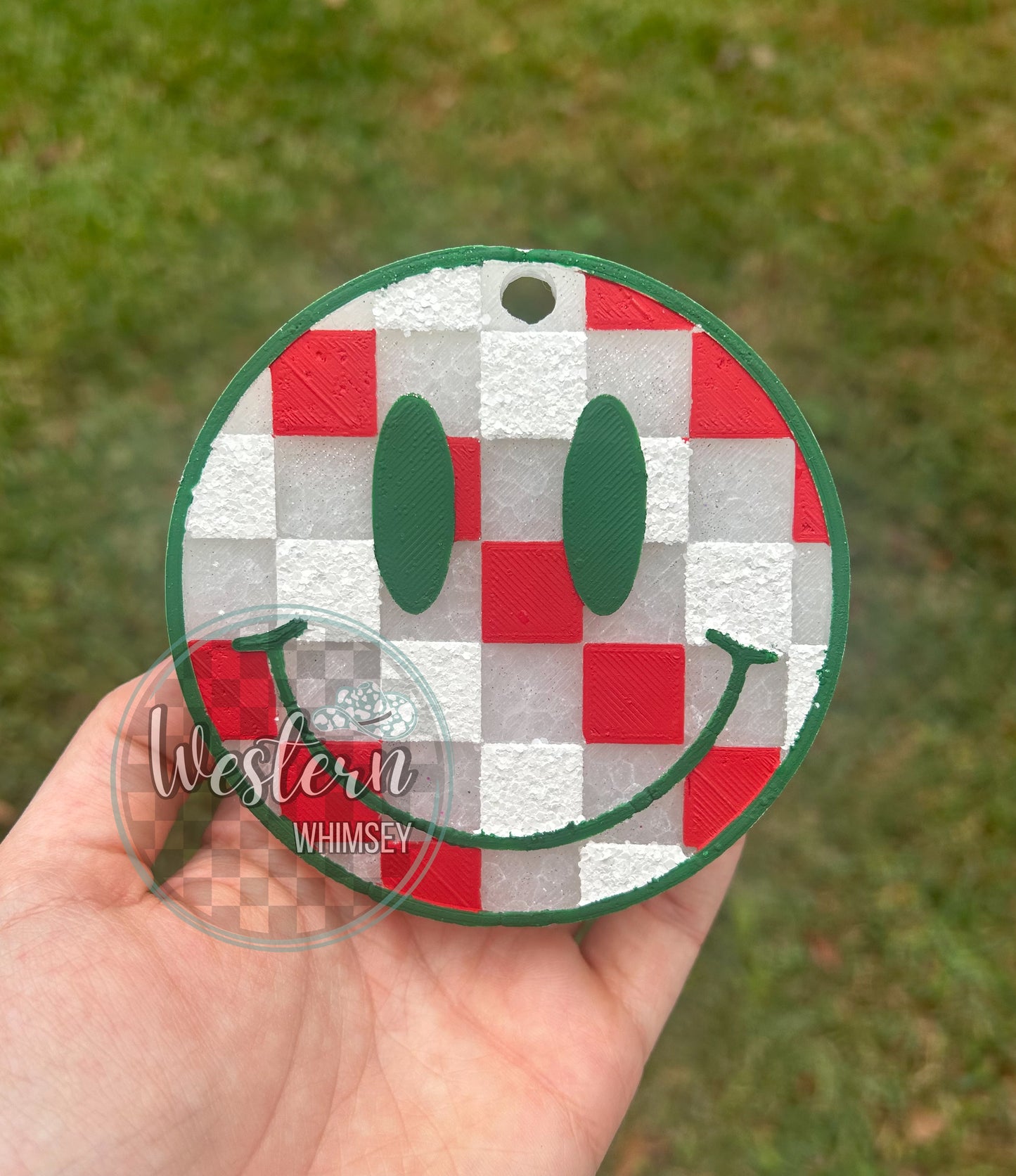 Checkered Happy Face Freshie