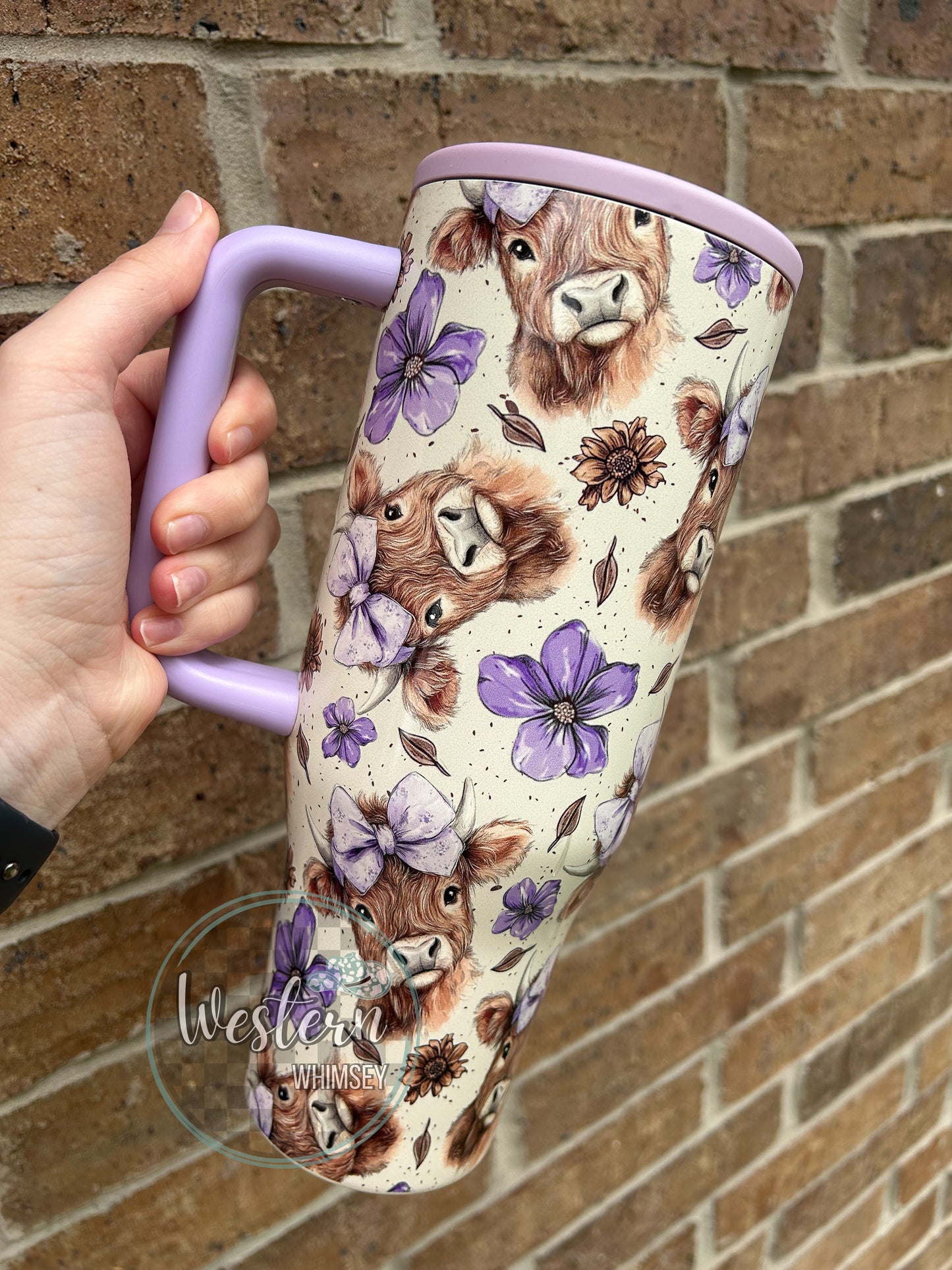 Purple Highland Cow Tumbler