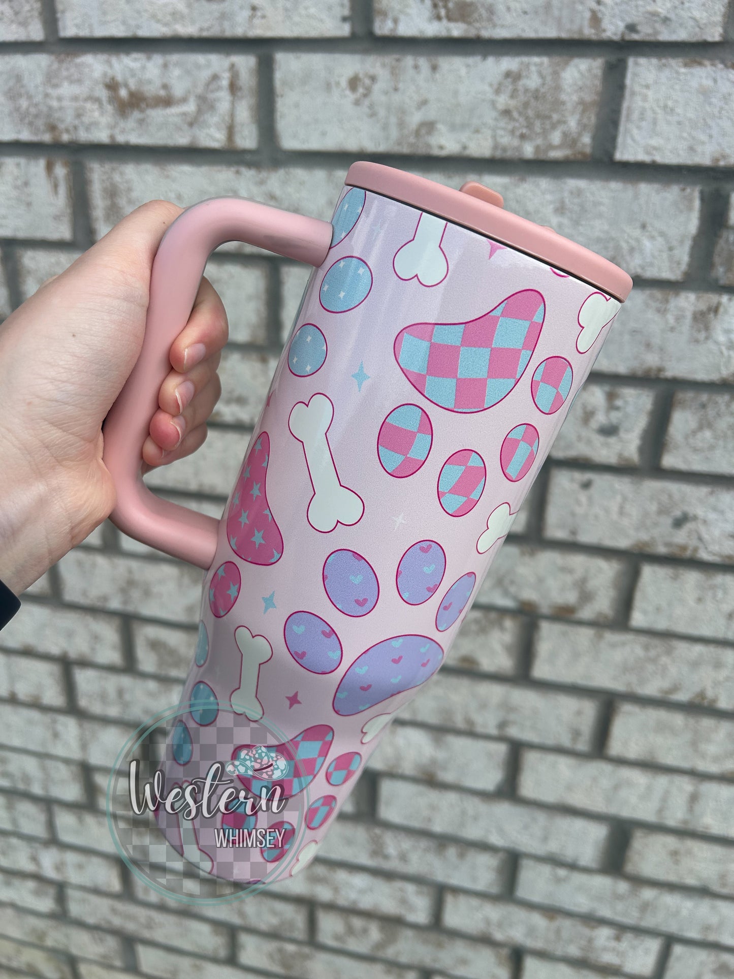 Checkered Paws Tumbler