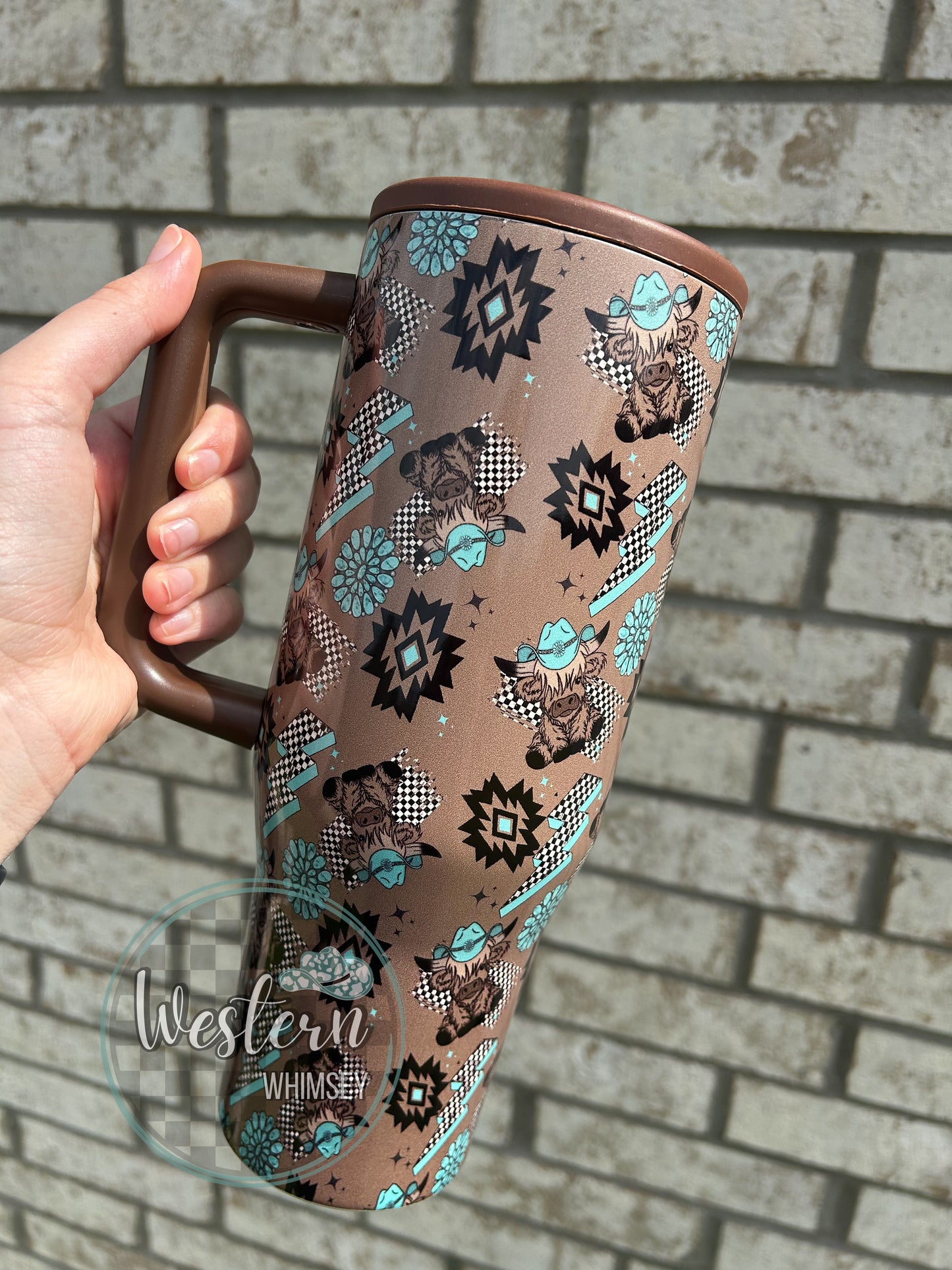 Aztec Highland Cow Tumbler