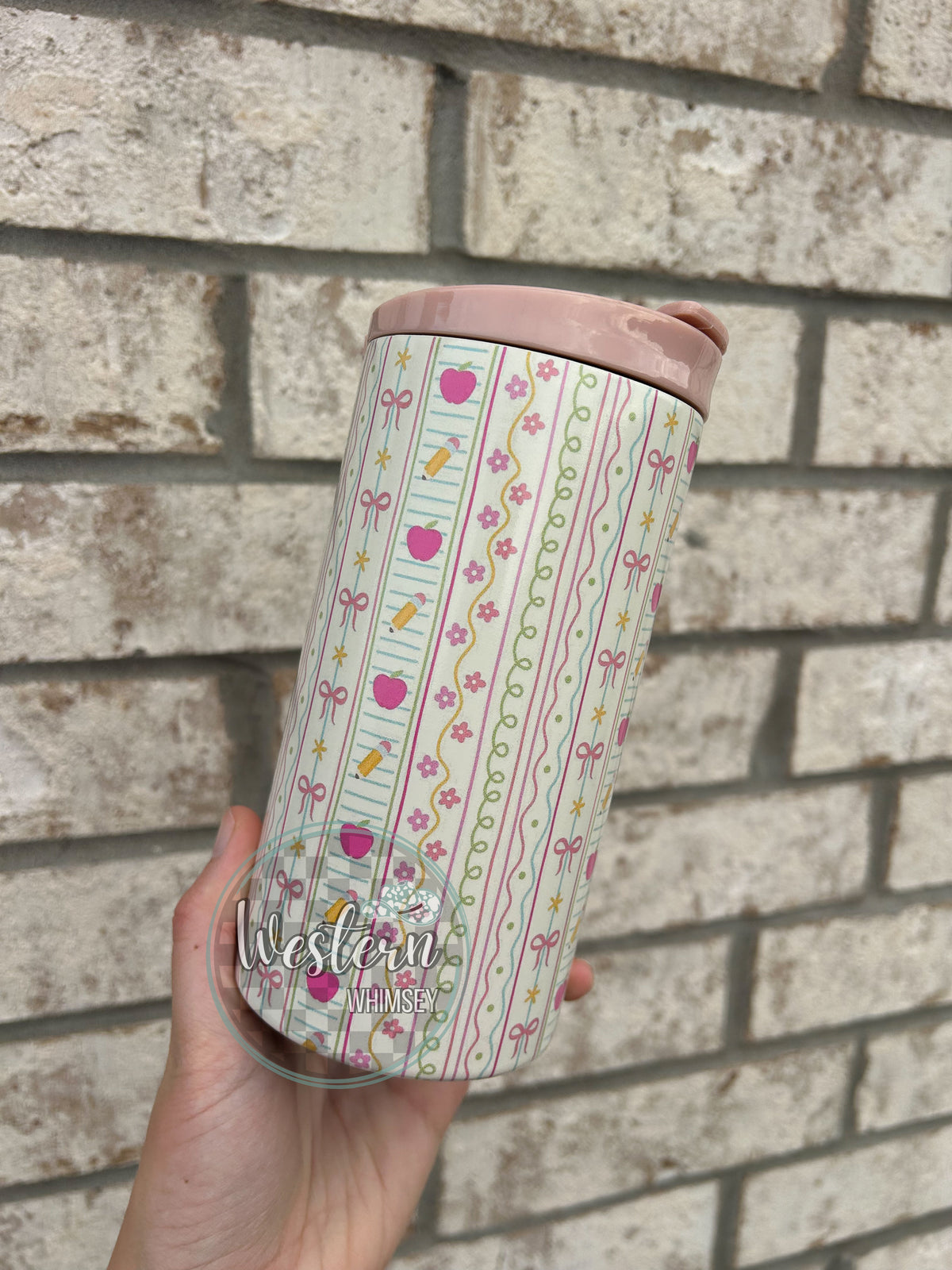 Teacher Stripes Stainless Steel Insulated Drink Koozie