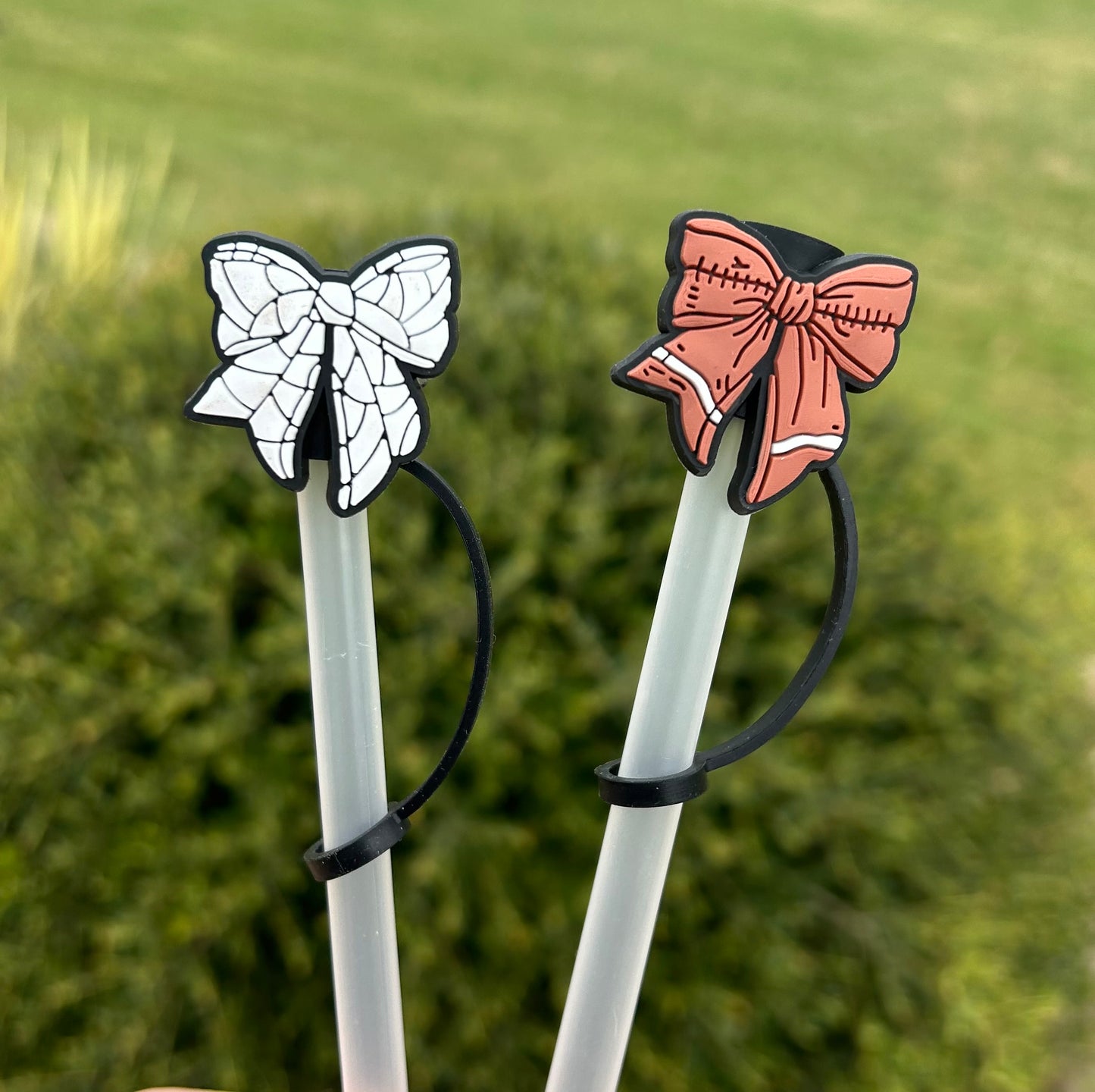 Sports Bow Straw Toppers