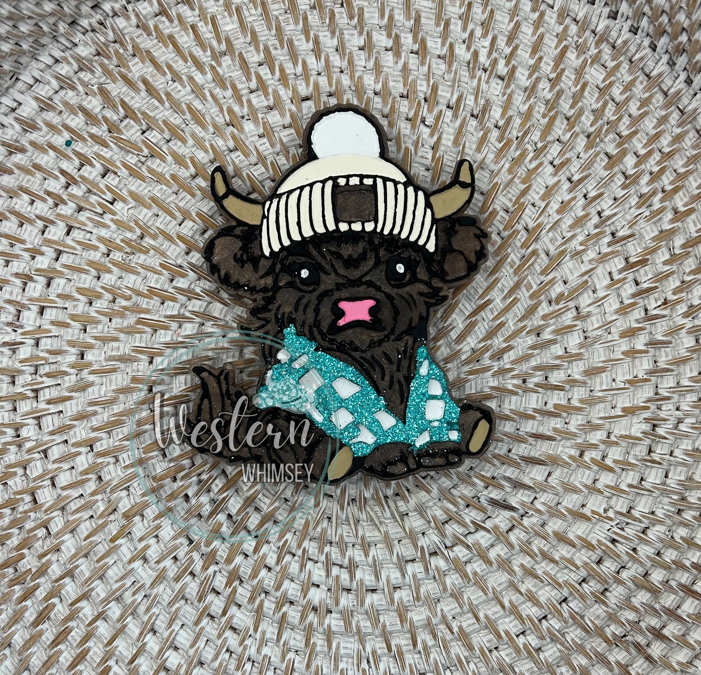 Cow with Checkered Sweater Freshie