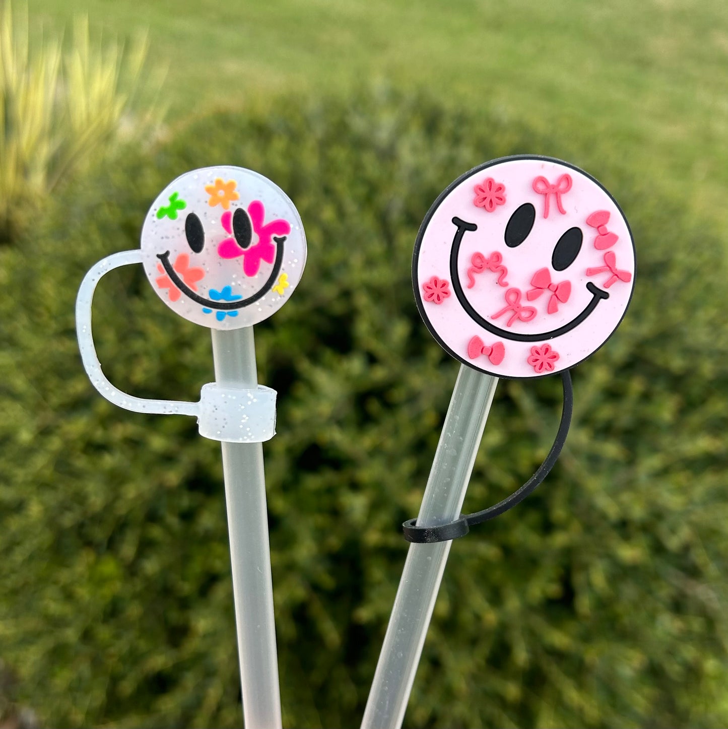 Smiley Face Straw Toppers