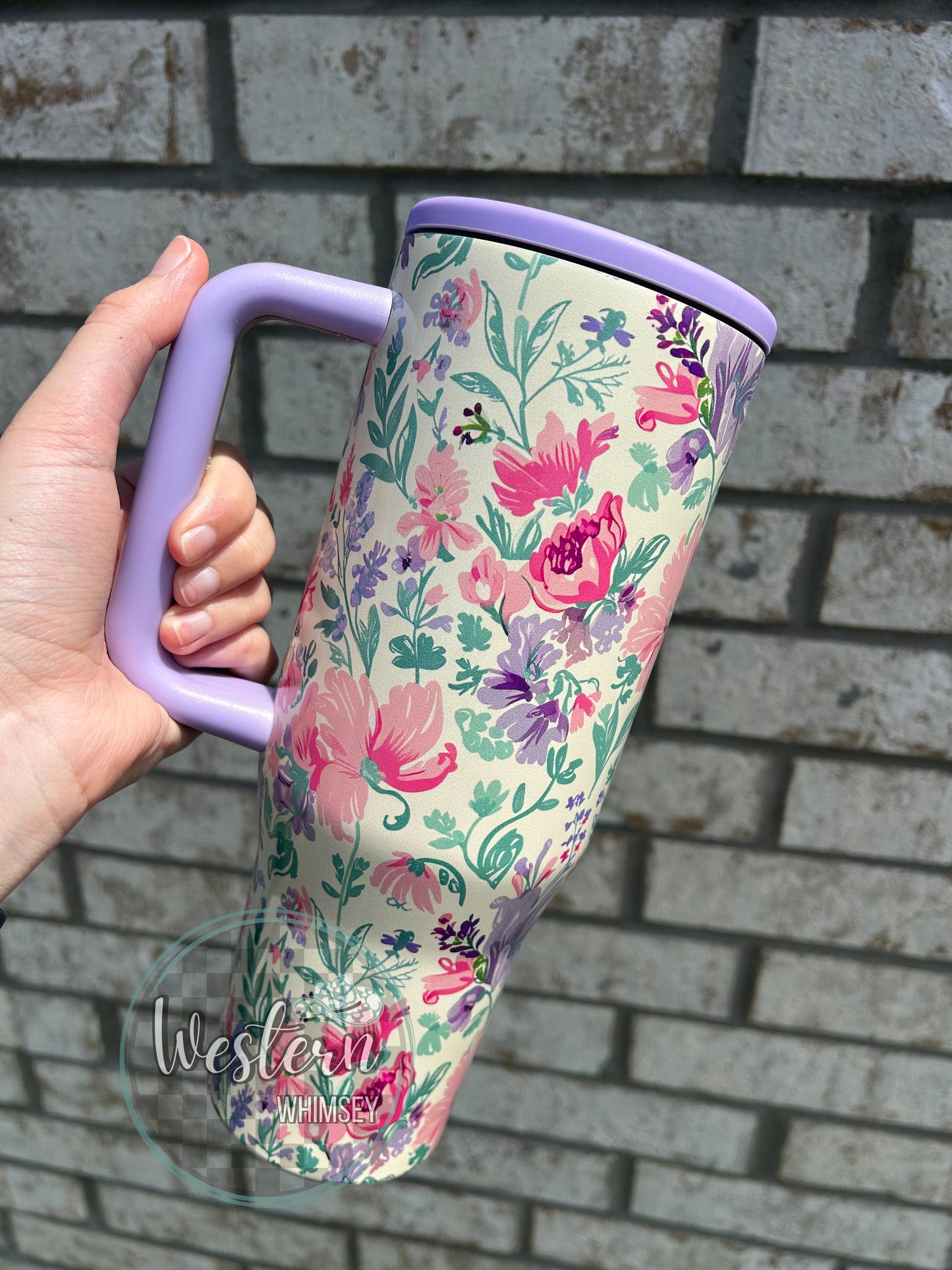 Purple Floral Tumbler