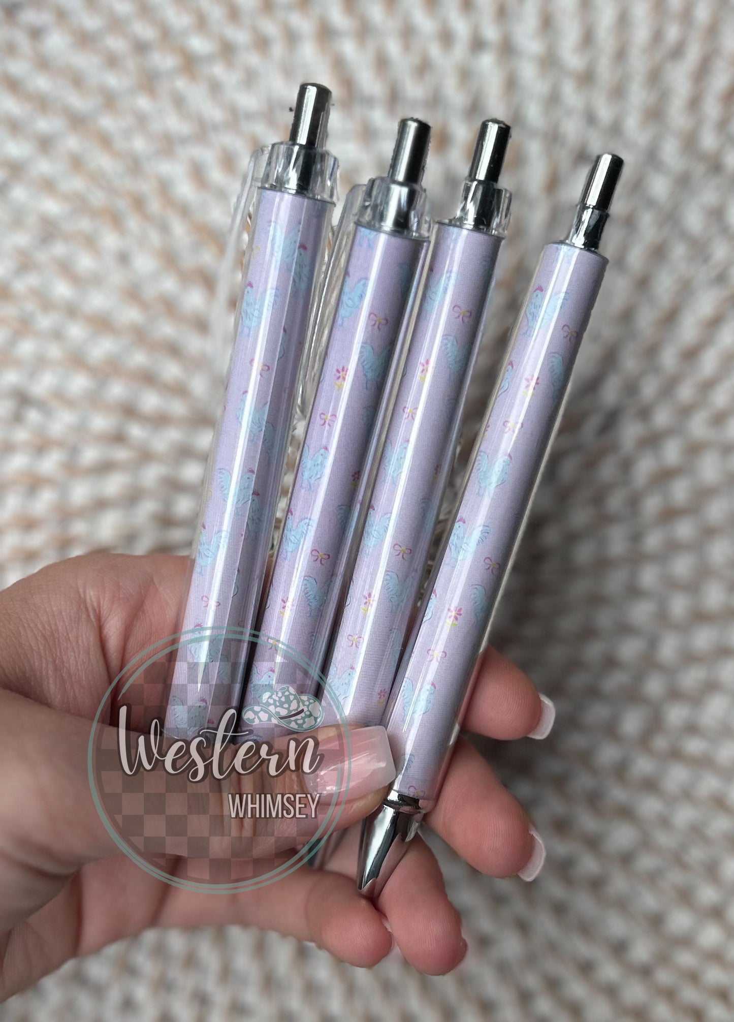 Pink Coquette Chicken Printed Pen