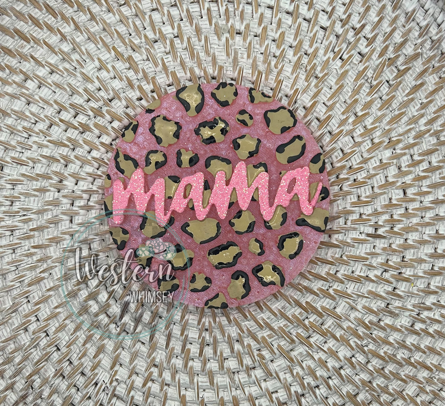 Leopard Mama Round Freshie