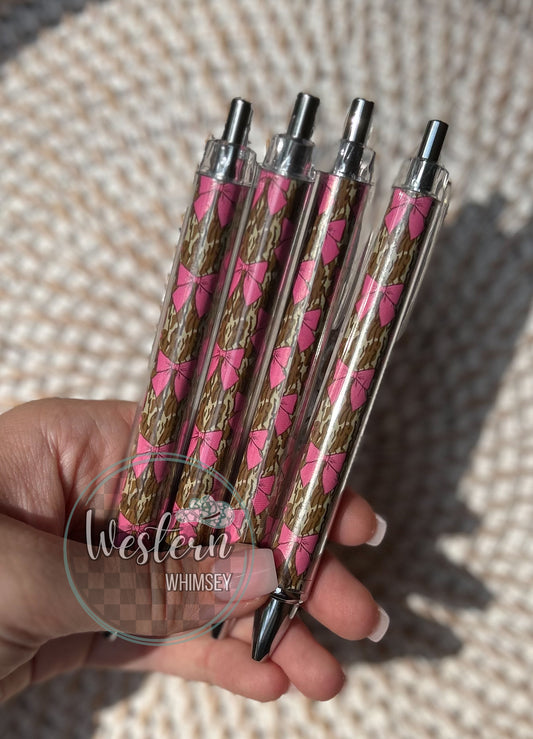 Camo Bow Printed Pens