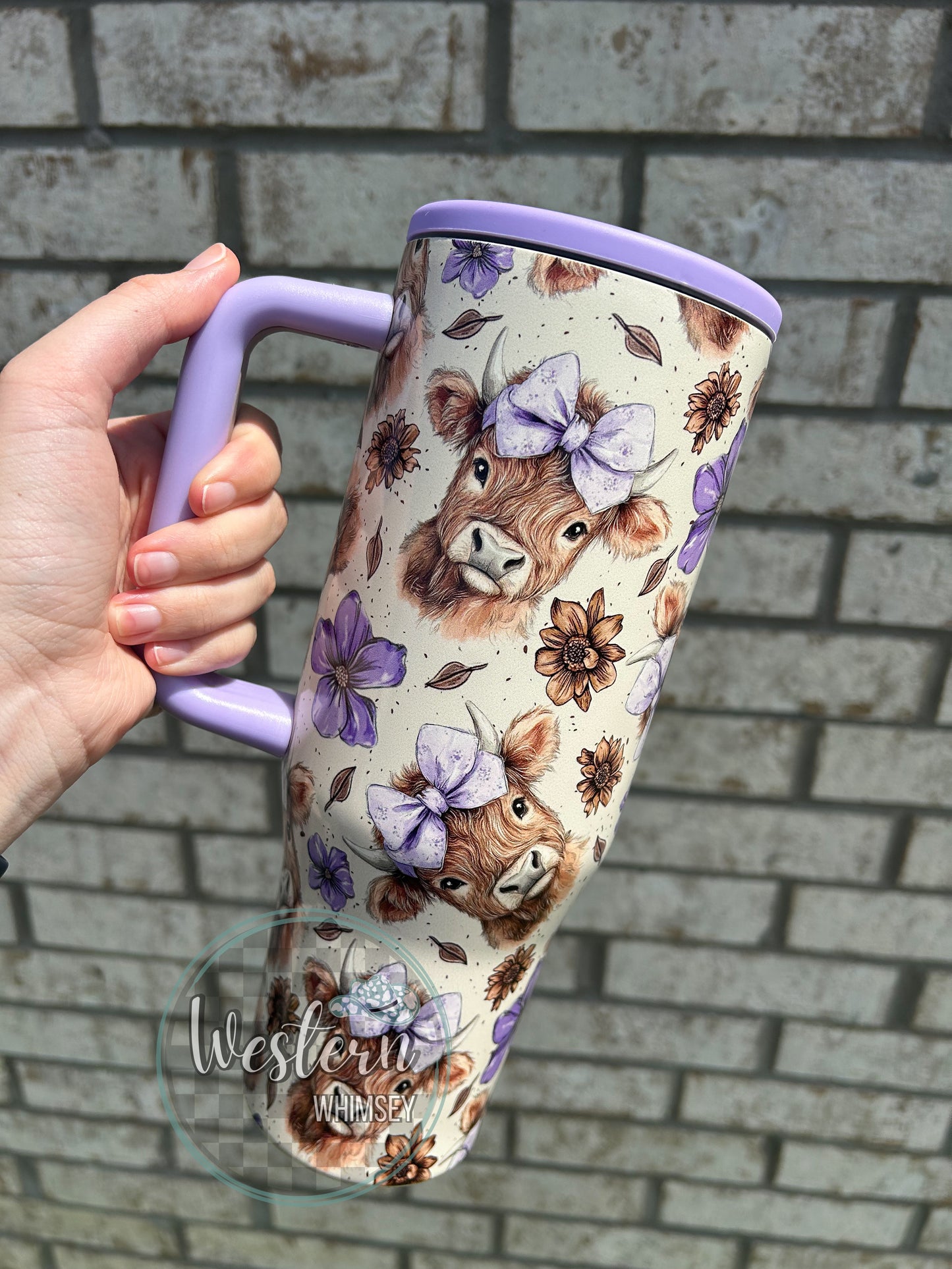 Purple Highland Cow Tumbler