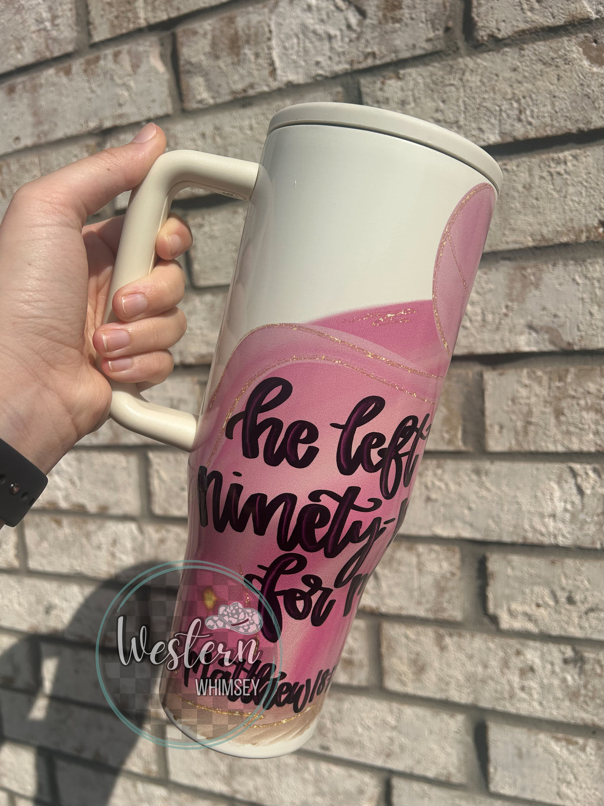 He Left The 99 For Me (Pink) Tumbler