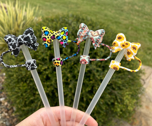 Pattern Small Bow Straw Toppers