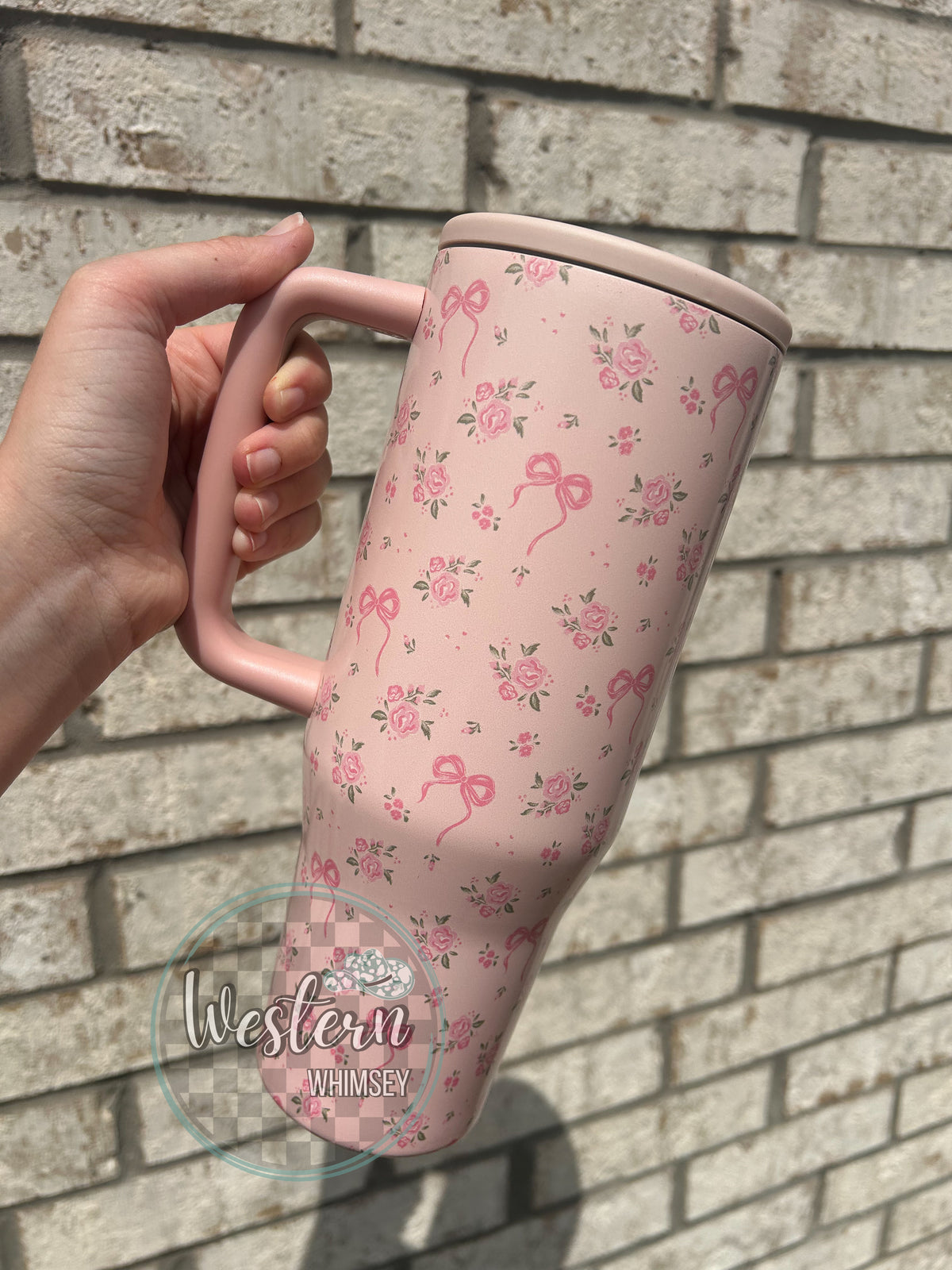 Dainty Pink Bows Tumbler