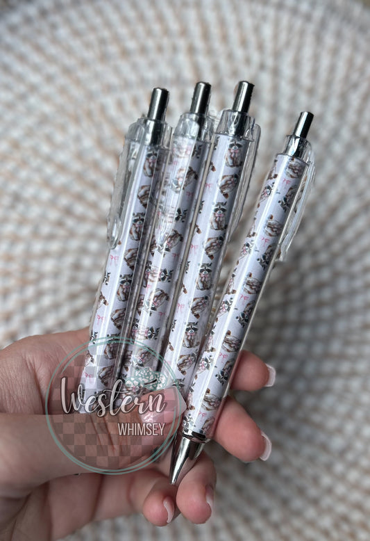 Coquette Raccoons Printed Pen