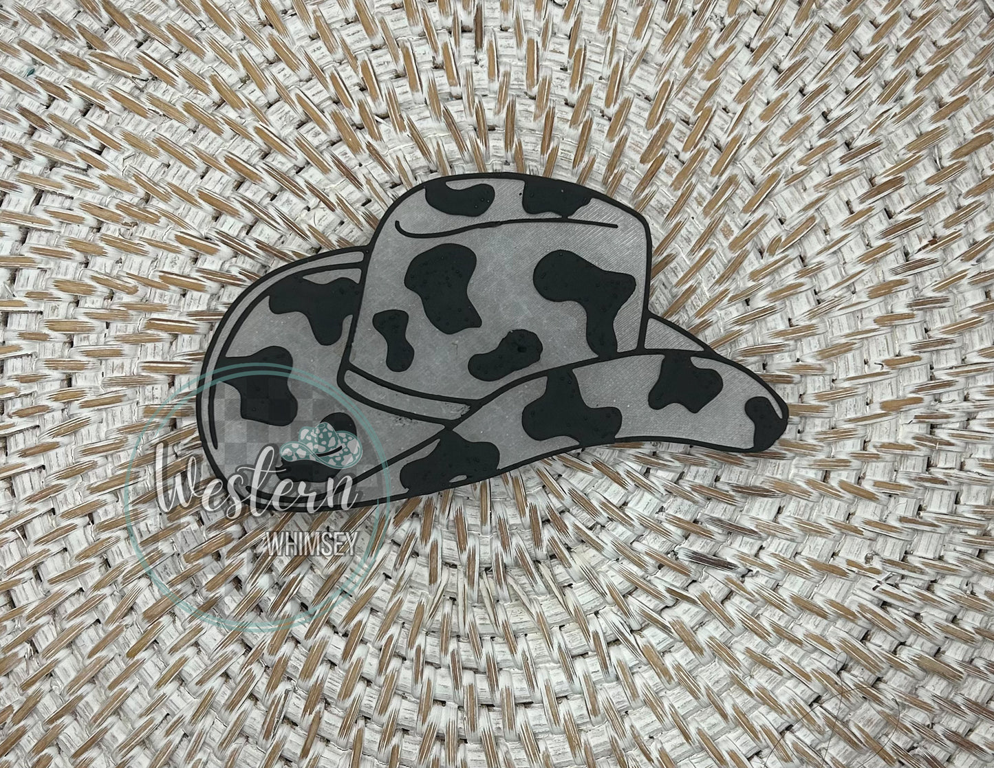 Cow Print Cowboy Hat Freshie