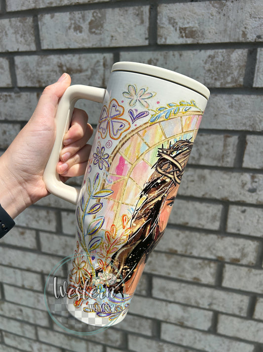 Stain Glass Jesus Tumbler
