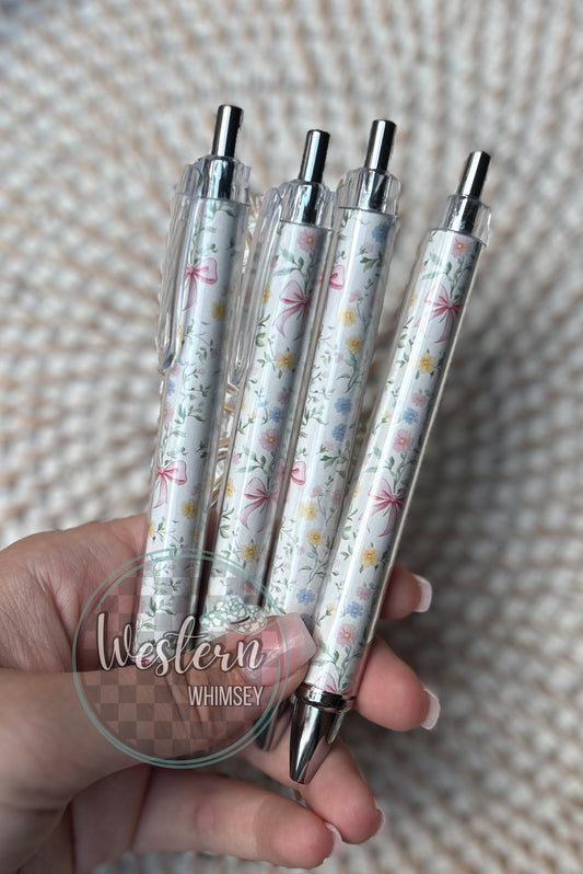 Bows & Flowers Printed Pen