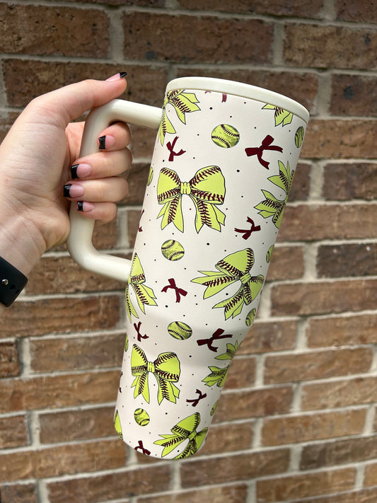 Softball Bow Tumbler