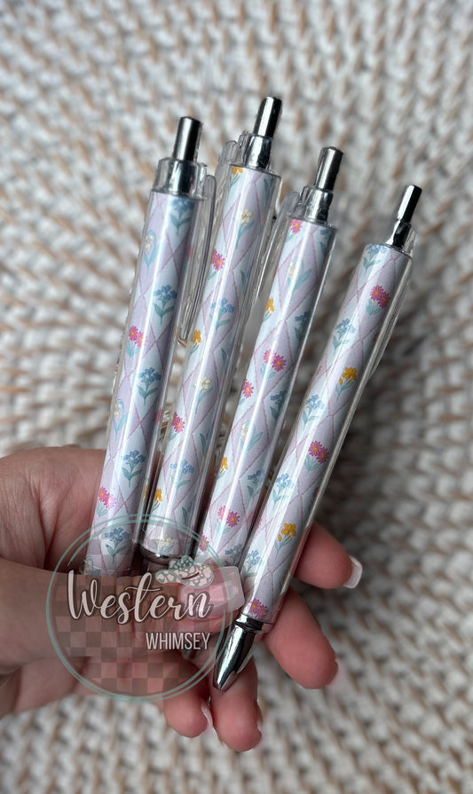 Patchwork Flowers Printed Pen