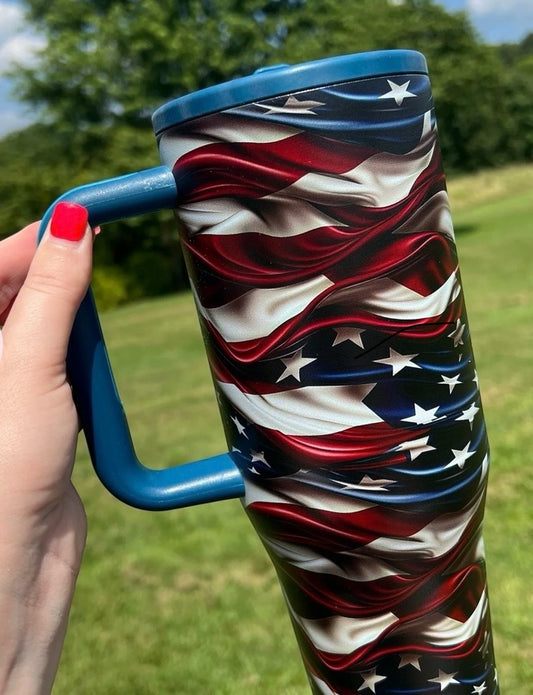 American Flag Tumbler