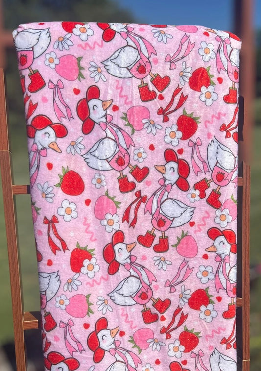 Strawberry Goose Blanket