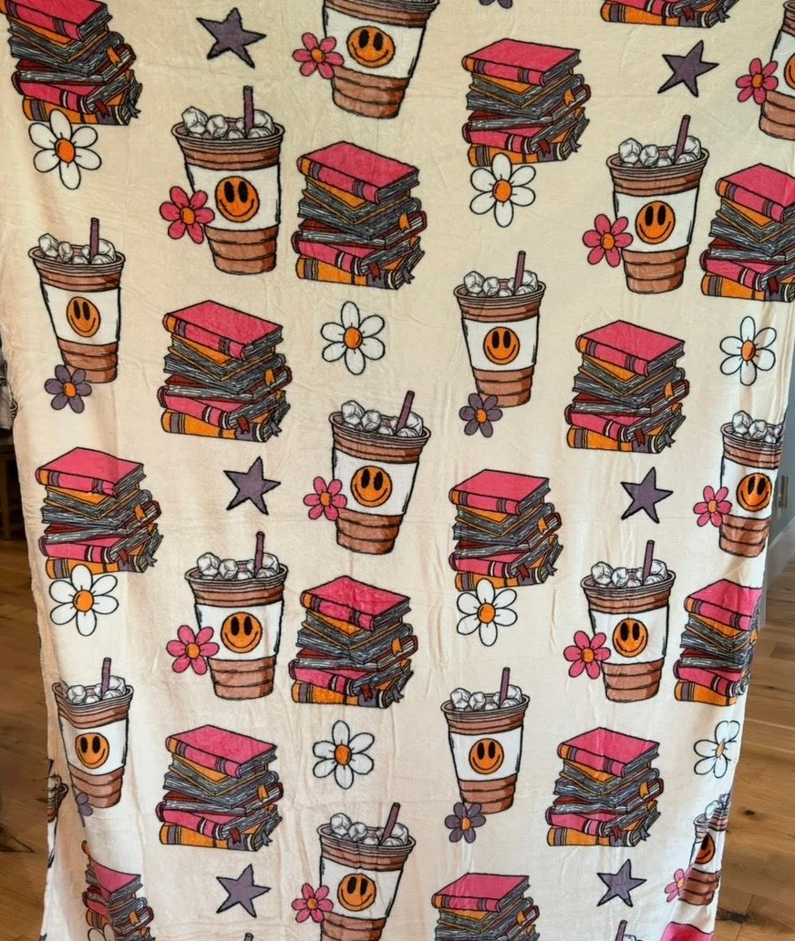 Coffee and Books Blanket
