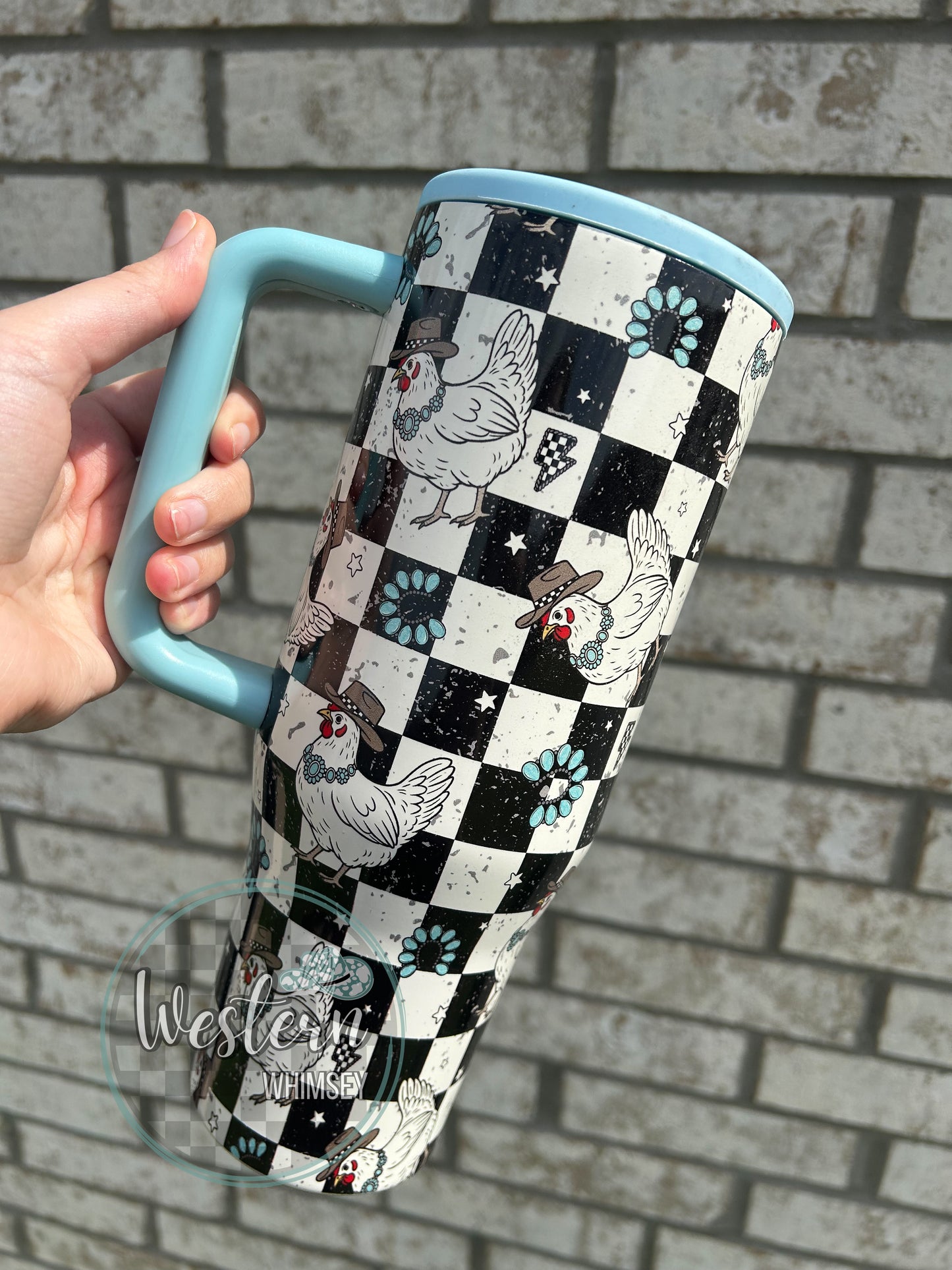 Checkered Chicken Tumbler