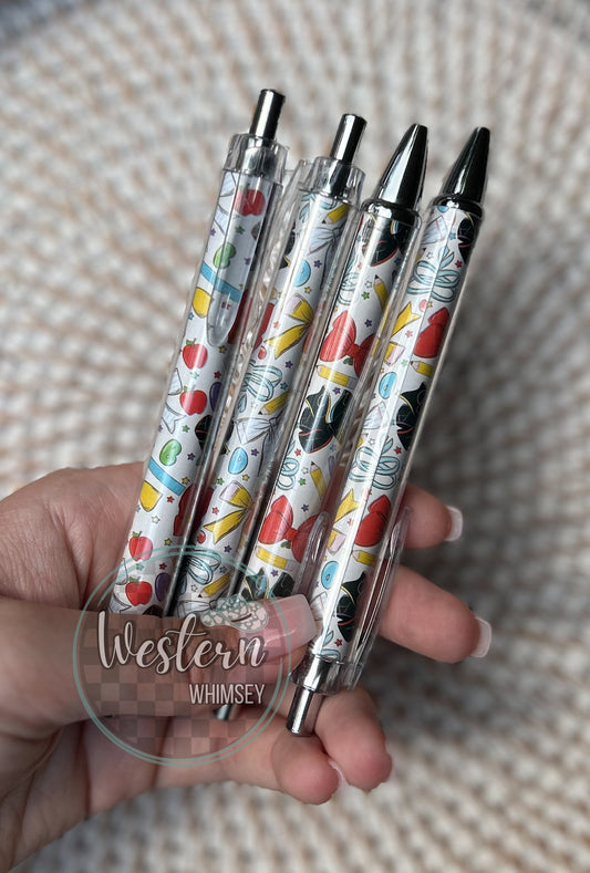 Teacher Bow Printed Pen