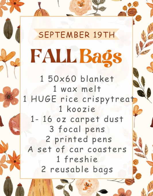 FALL BAG PRE ORDER 09/19