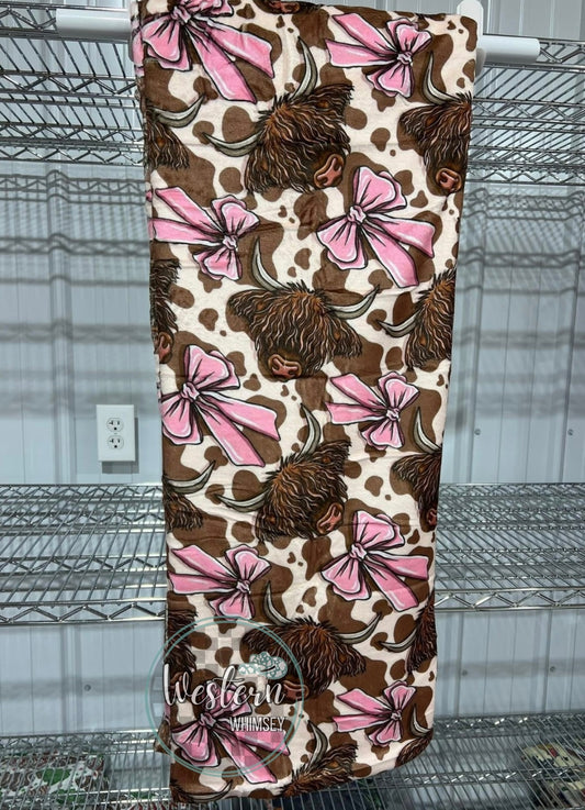 Coquette Highland Cow Blanket