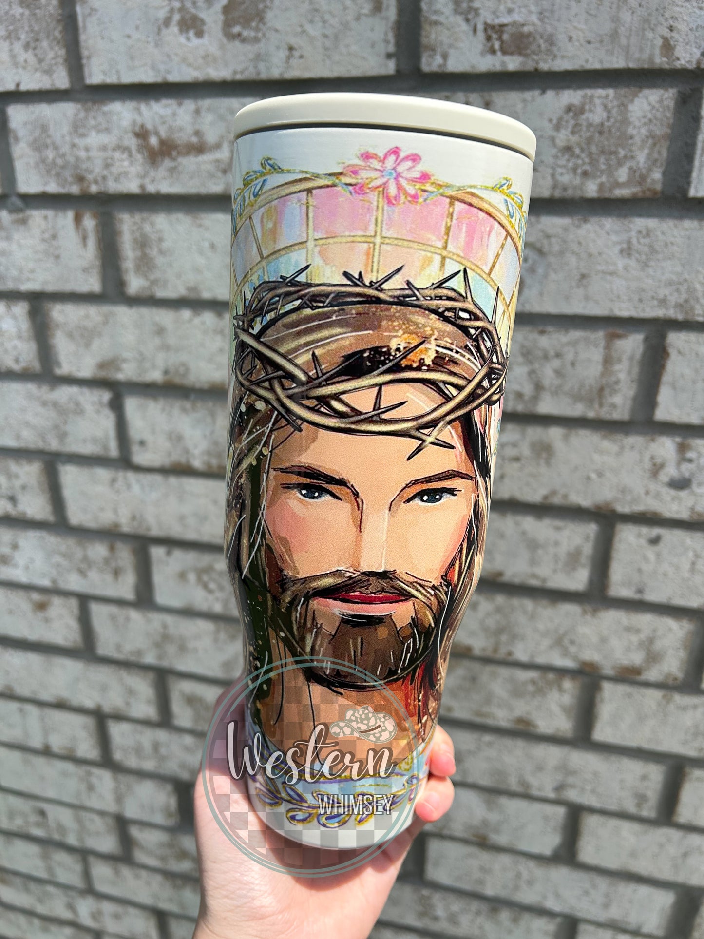 Stain Glass Jesus Tumbler