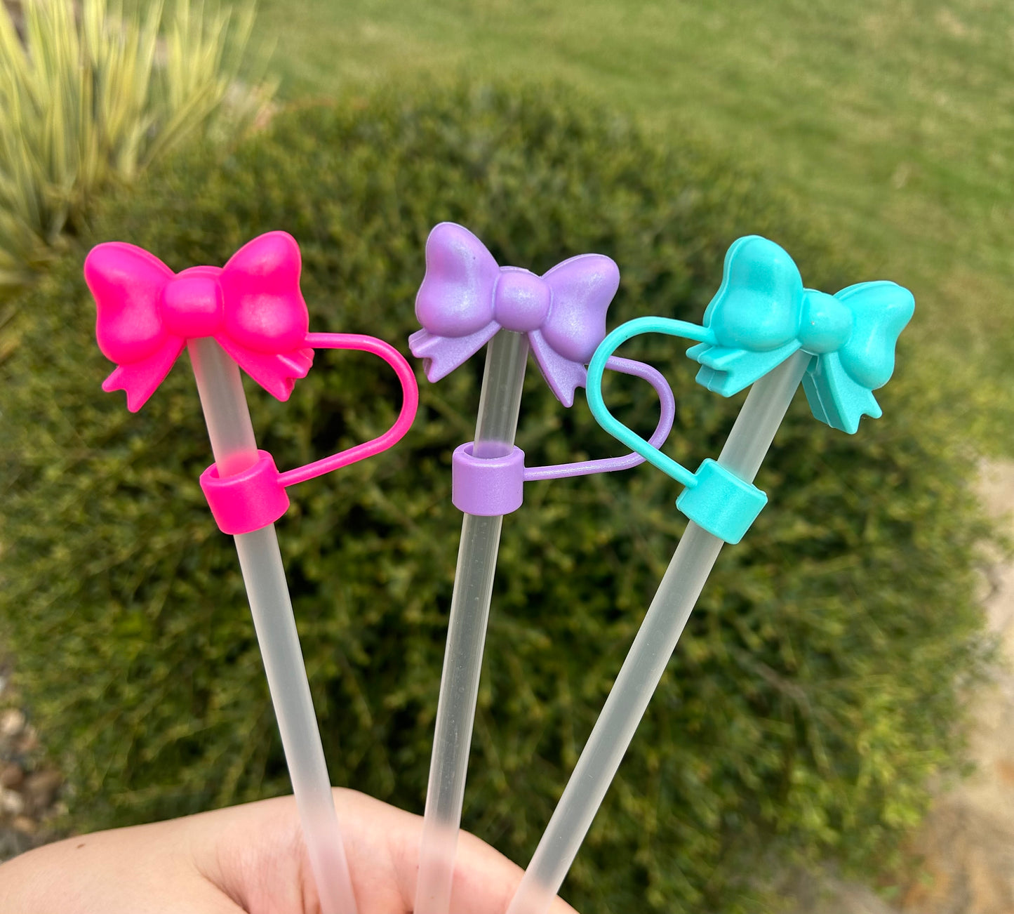 Opal Small Bow Straw Toppers