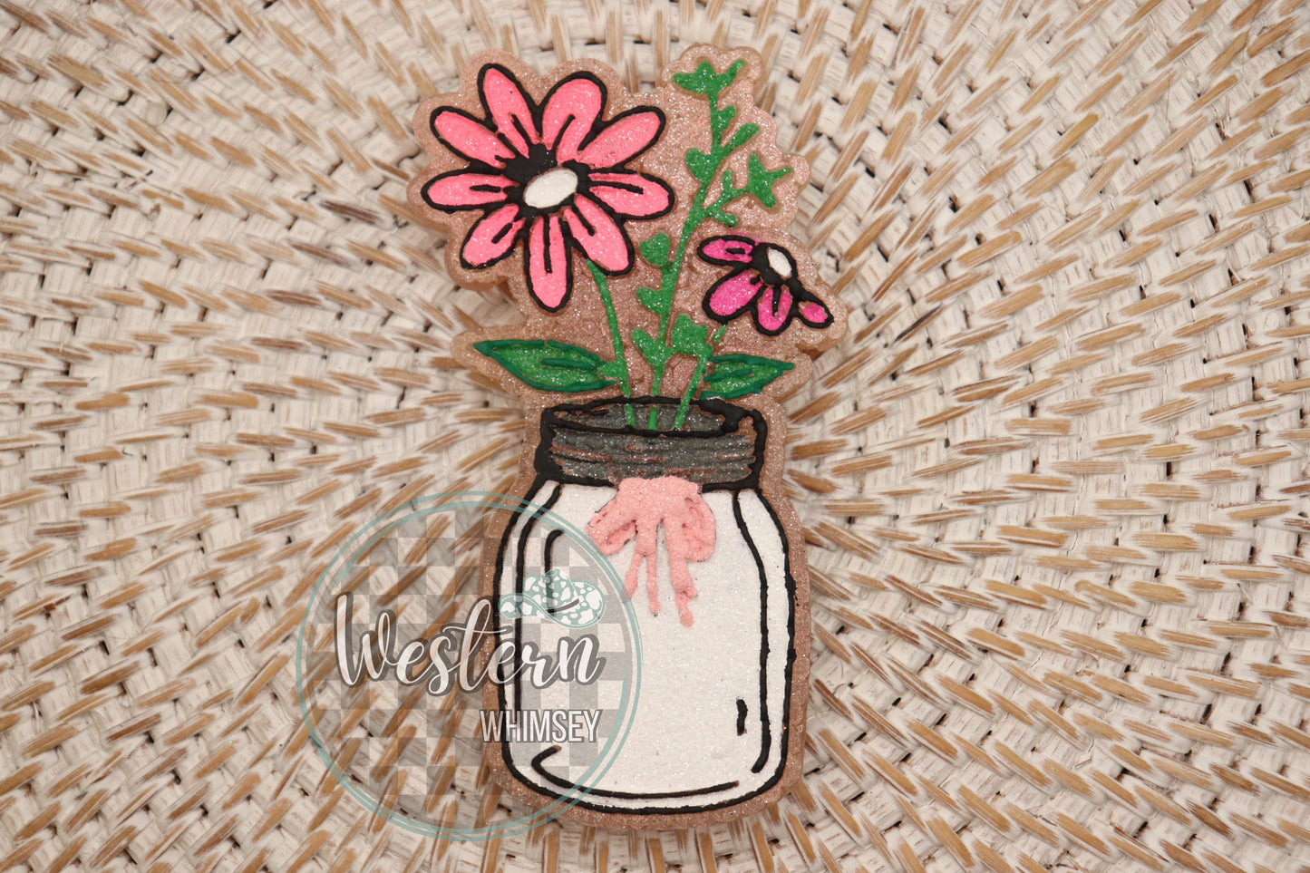 Mason Jar with Flowers Freshie