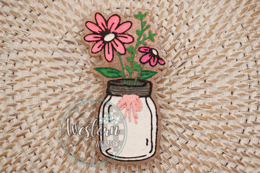 Mason Jar with Flowers Freshie