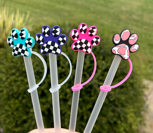 Paw Print Straw Toppers