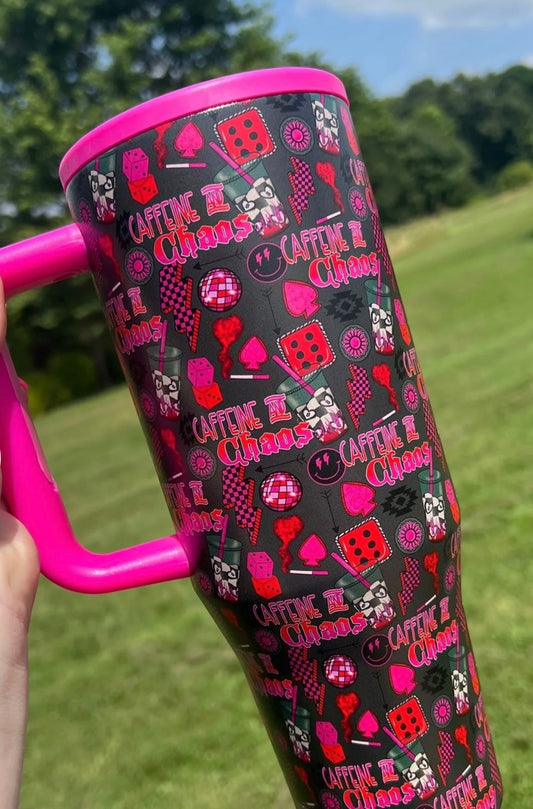 Caffeine & Chaos Tumbler