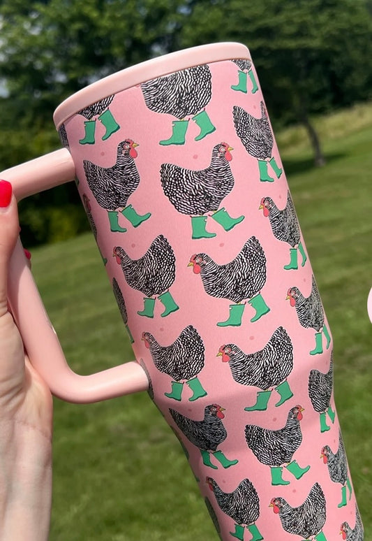 Chicken in Rainboots Tumbler