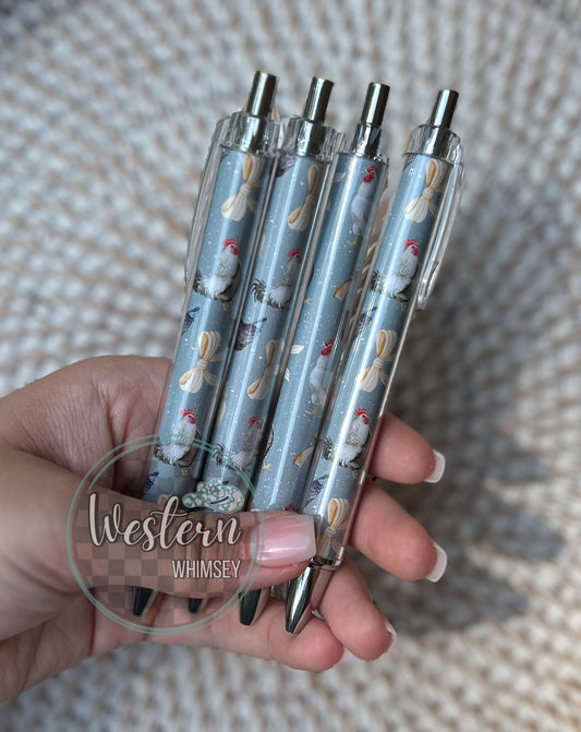 Coquette Chickens Printed Pen
