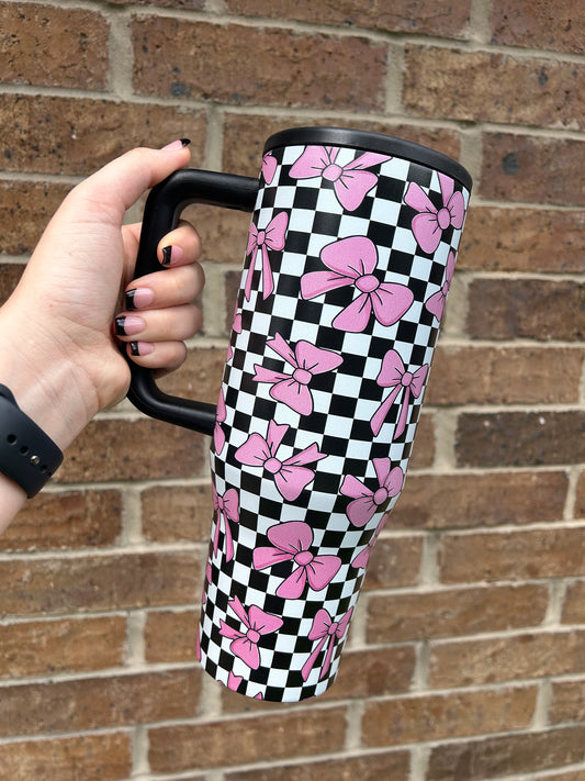 Checkered Bow Tumbler