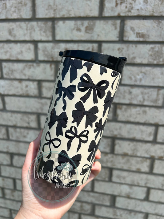 Black Bow Koozie Cup