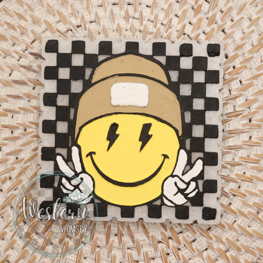 Checkered Peace Smiley Freshie