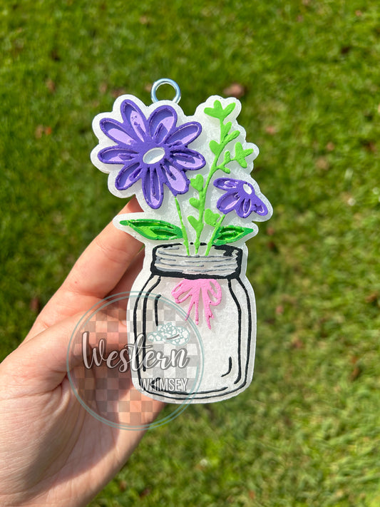 Mason Jar with Flowers Freshie