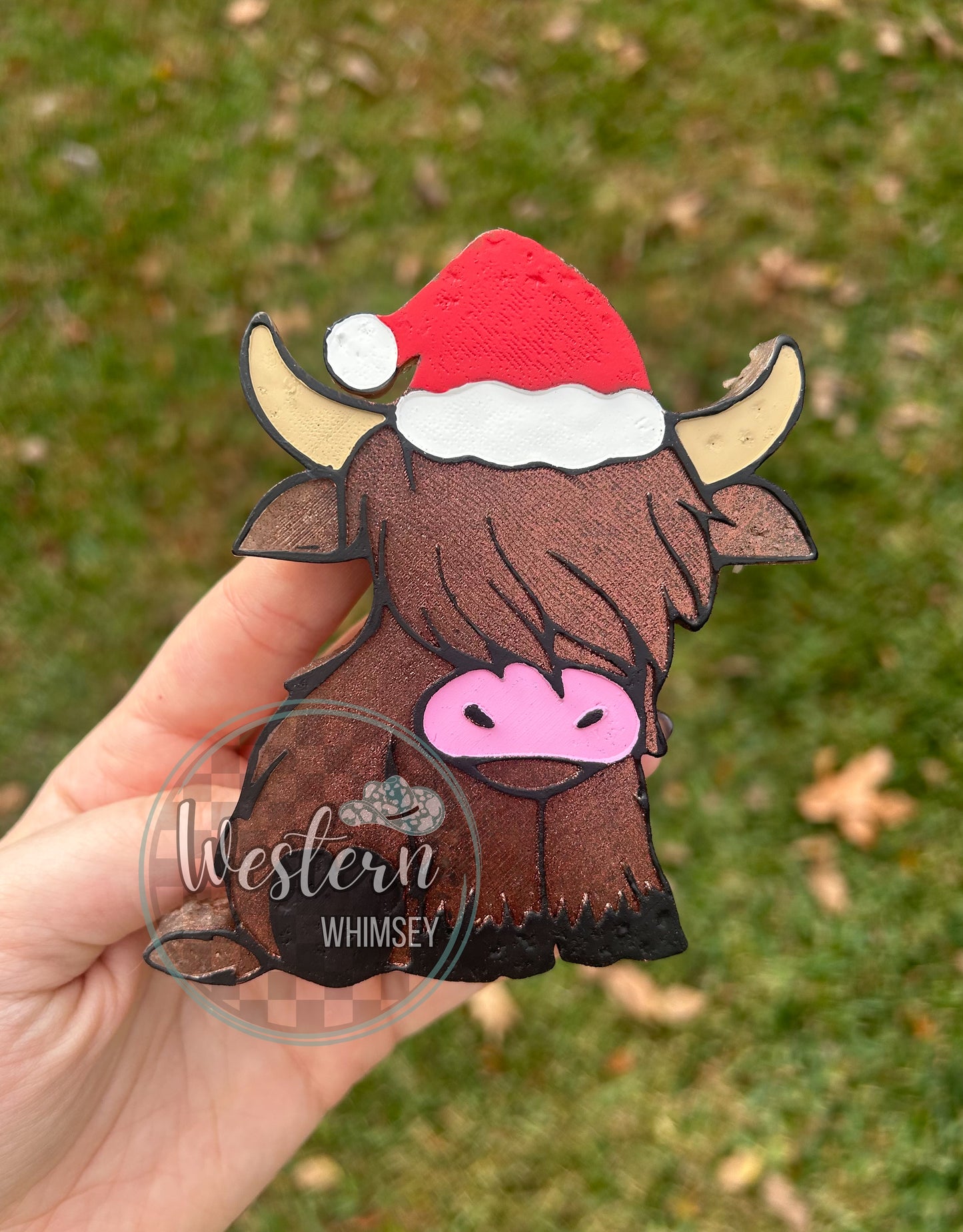 Christmas Highland Cow Freshie