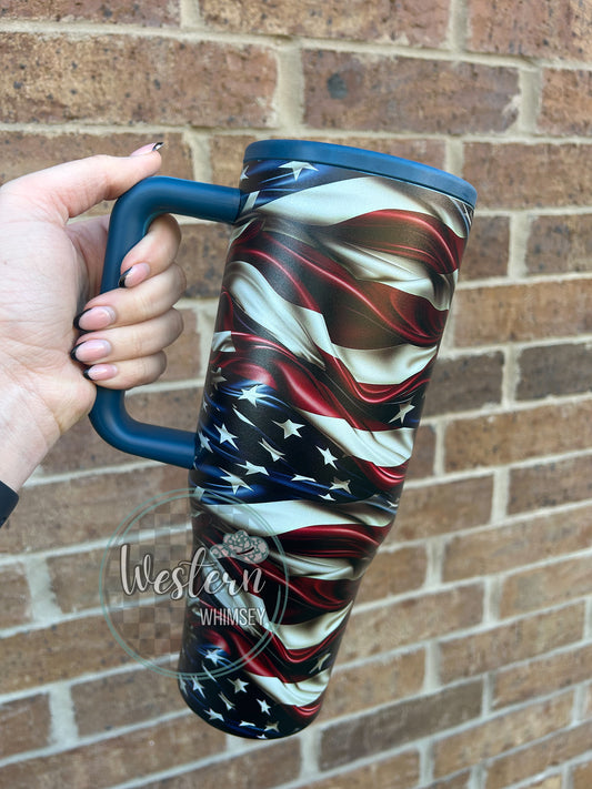 American Flag Tumbler