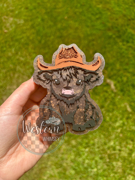 Baby Cow with Hat Freshie