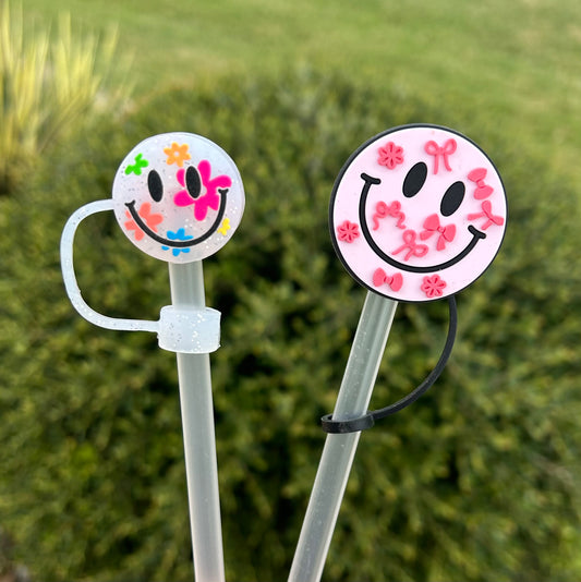 Smiley Face Straw Toppers