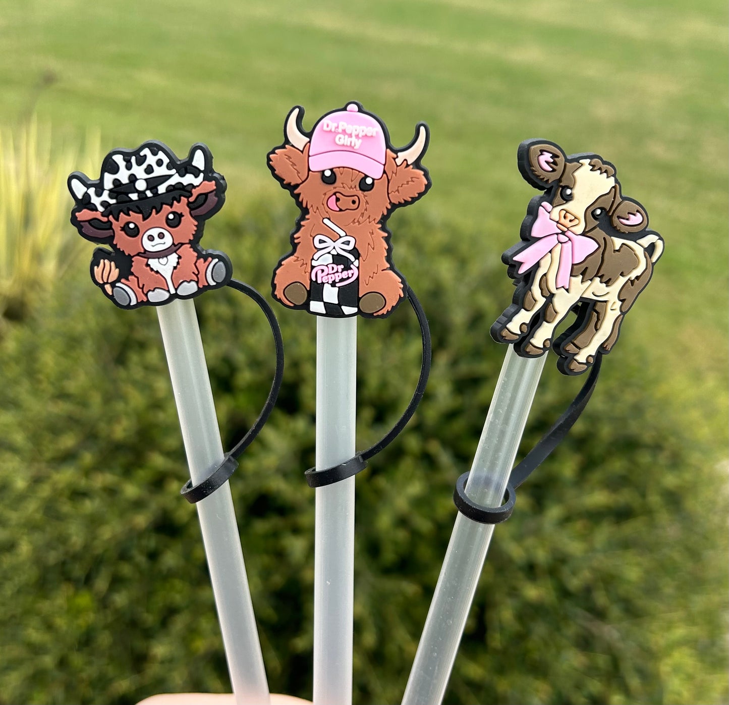 Highland Cow Straw Toppers