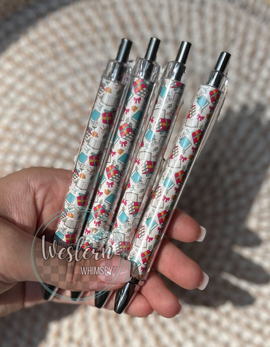 Book Stacks Printed Pen